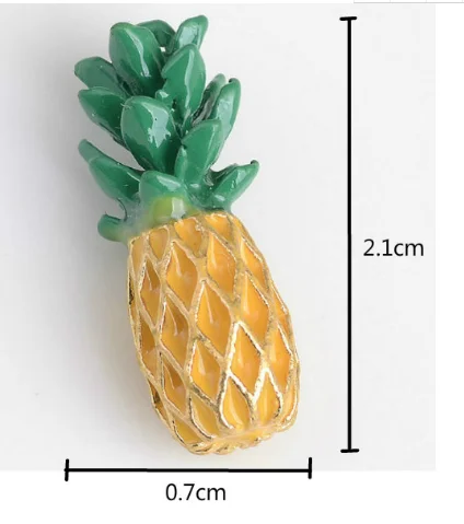 50 шт. эмалевые подвески трехмерные Подвески в виде ананаса с фруктами изысканные
