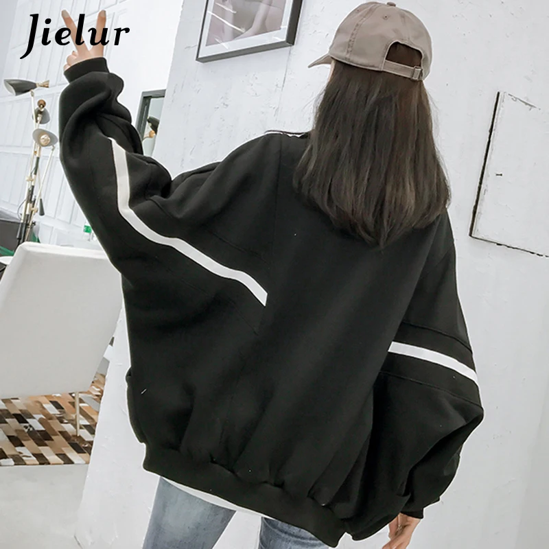Jielur Harajuku Loose Warm Zipper Black Red Sweasthirt for Women Thick Fleece BF Cool Street Fashion Stripe Female Hoodies M-XXL
Jielur Harajuku Loose Warm Zipper Black Red Sweasthirt for Women Thick Fleece BF Cool Street Fashion Stripe Female Hoodies M-XXL