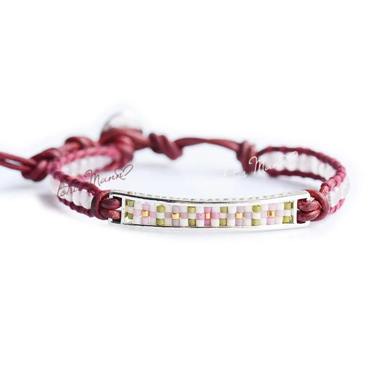 Pink beads metal strip mosaic pink crystal vintage eliect single-circle leather cord bracelet
Pink beads metal strip mosaic pink crystal vintage eliect single-circle leather cord bracelet