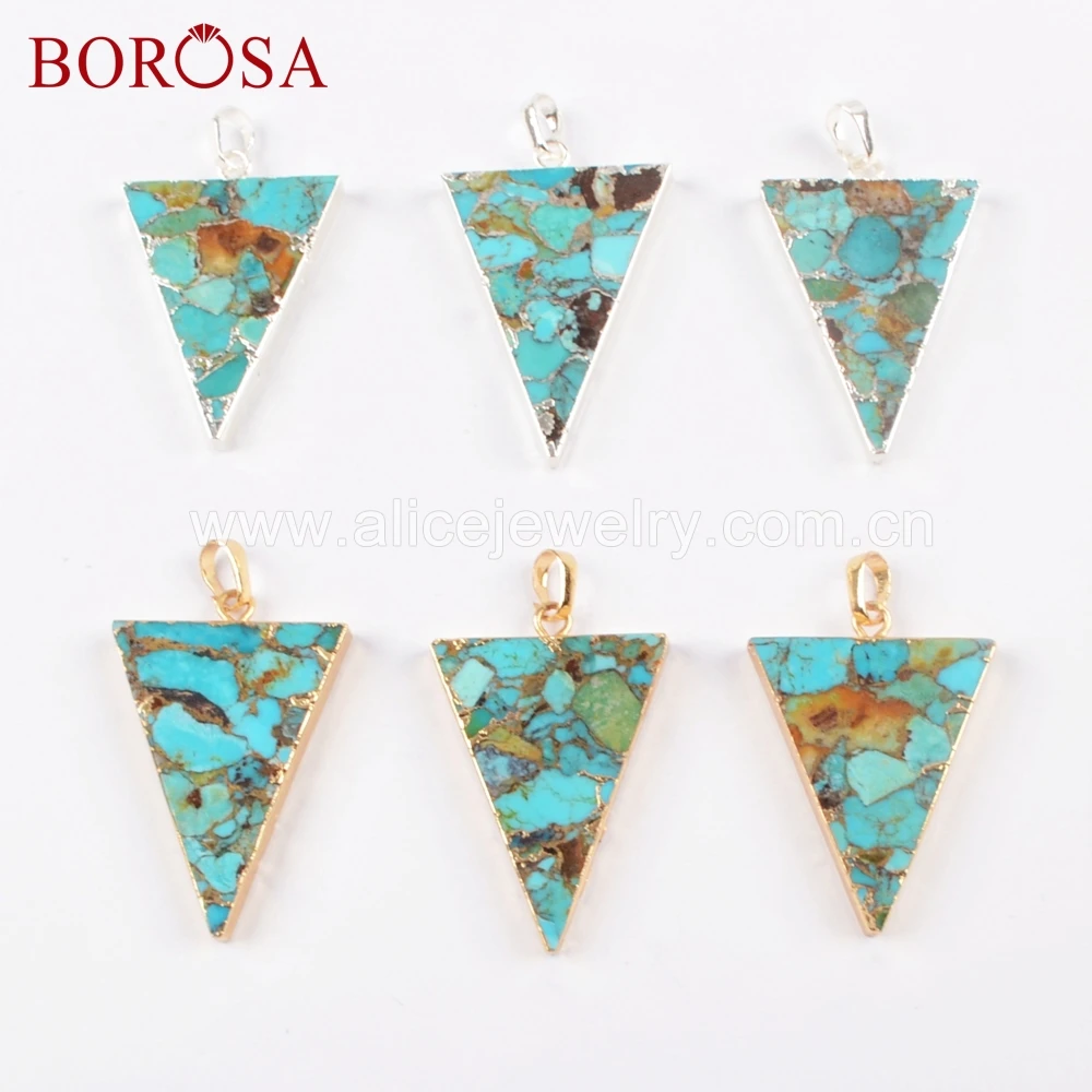 BOROSA 2019 New Fashion Jewelry 5PCS Gold Color Triangle Shape Copper Turquoises Druzy Pendant For Necklace Making G1683
BOROSA 2019 New Fashion Jewelry 5PCS Gold Color Triangle Shape Copper Turquoises Druzy Pendant For Necklace Making G1683