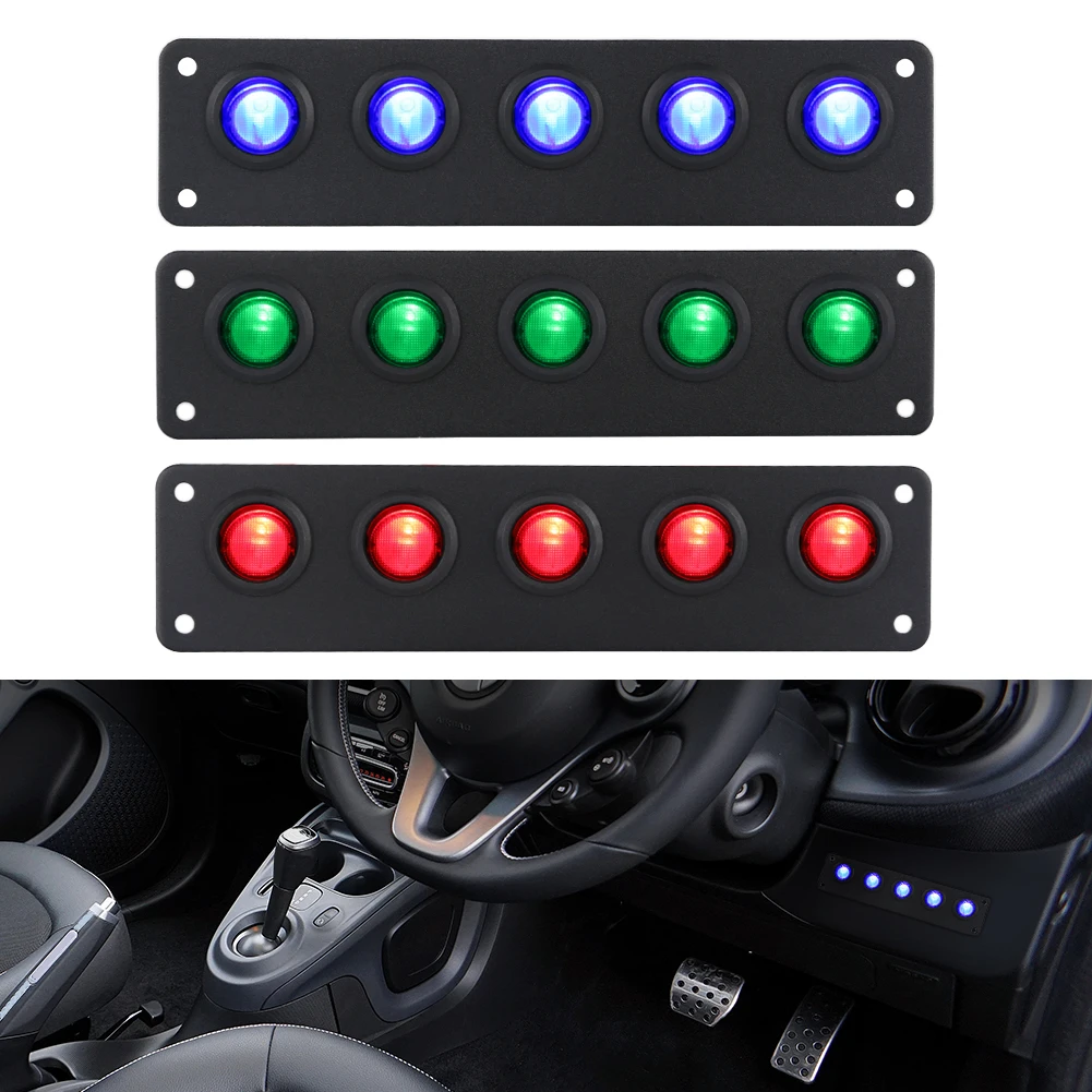 Waterproof 5 Gang ON-Off Button Toggle Rocker Switch Panel Circuit Breakers Marine Boat LED Switch Panel Car 12v 24V
Waterproof 5 Gang ON-Off Button Toggle Rocker Switch Panel Circuit Breakers Marine Boat LED Switch Panel Car 12v 24V