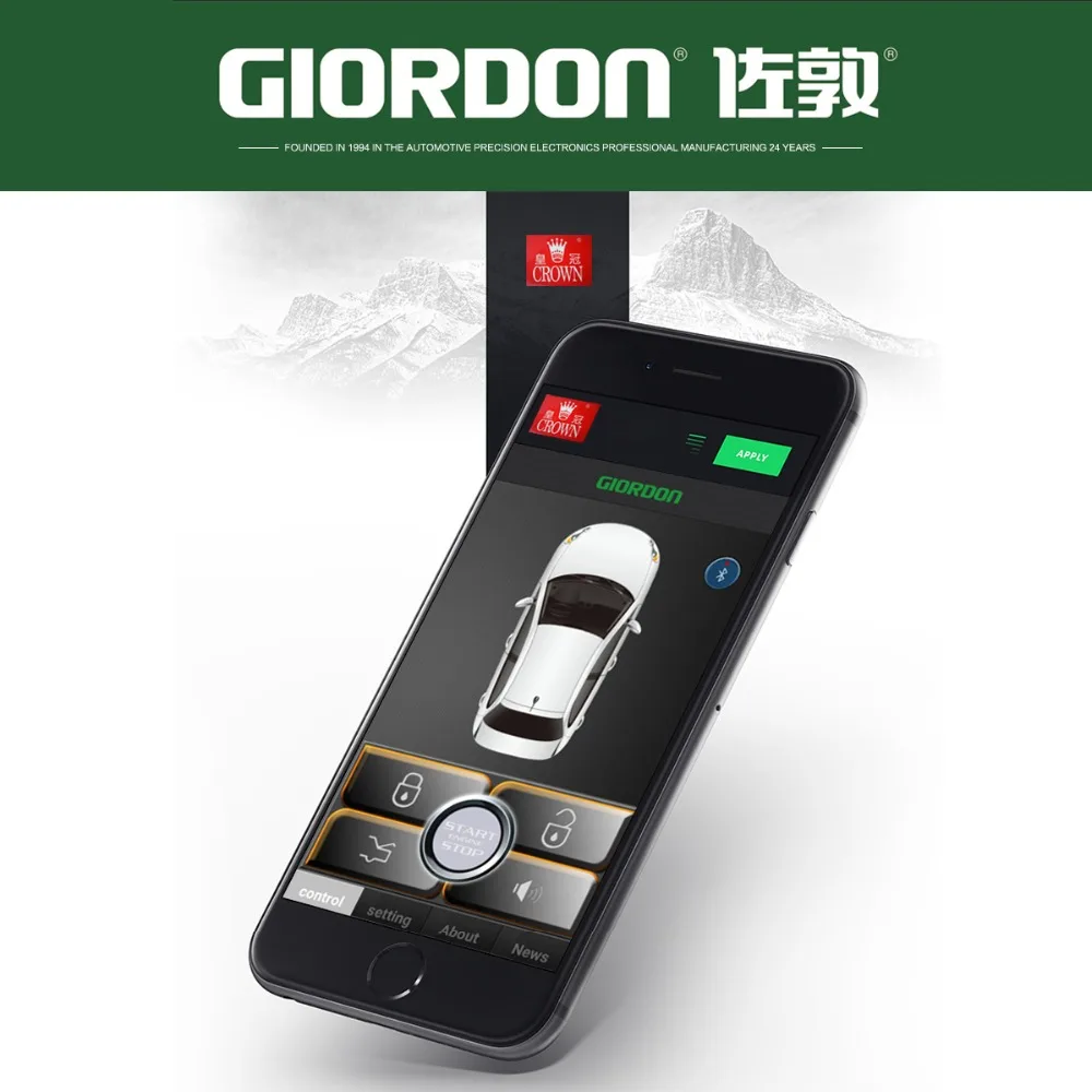 Mobile phone control car, reach to open the lock, comfortable access, one key start security system MP900
Mobile phone control car, reach to open the lock, comfortable access, one key start security system MP900
