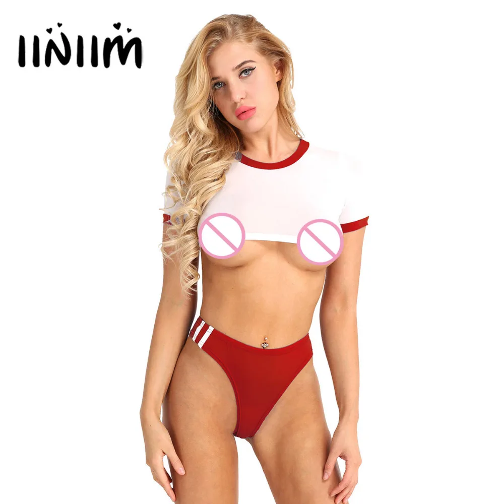 Women School Girl Bodysuit Lingerie Set Sheer Crop Top with Open Crotch High Cut Briefs Underwear Adult Sexy Exotic Costume
Women School Girl Bodysuit Lingerie Set Sheer Crop Top with Open Crotch High Cut Briefs Underwear Adult Sexy Exotic Costume