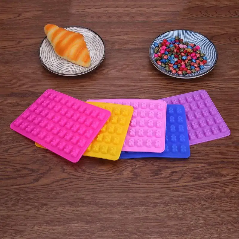 50 сетки Gummy медведя силиконовая шоколадная форма для леденцов тортов льда лоток