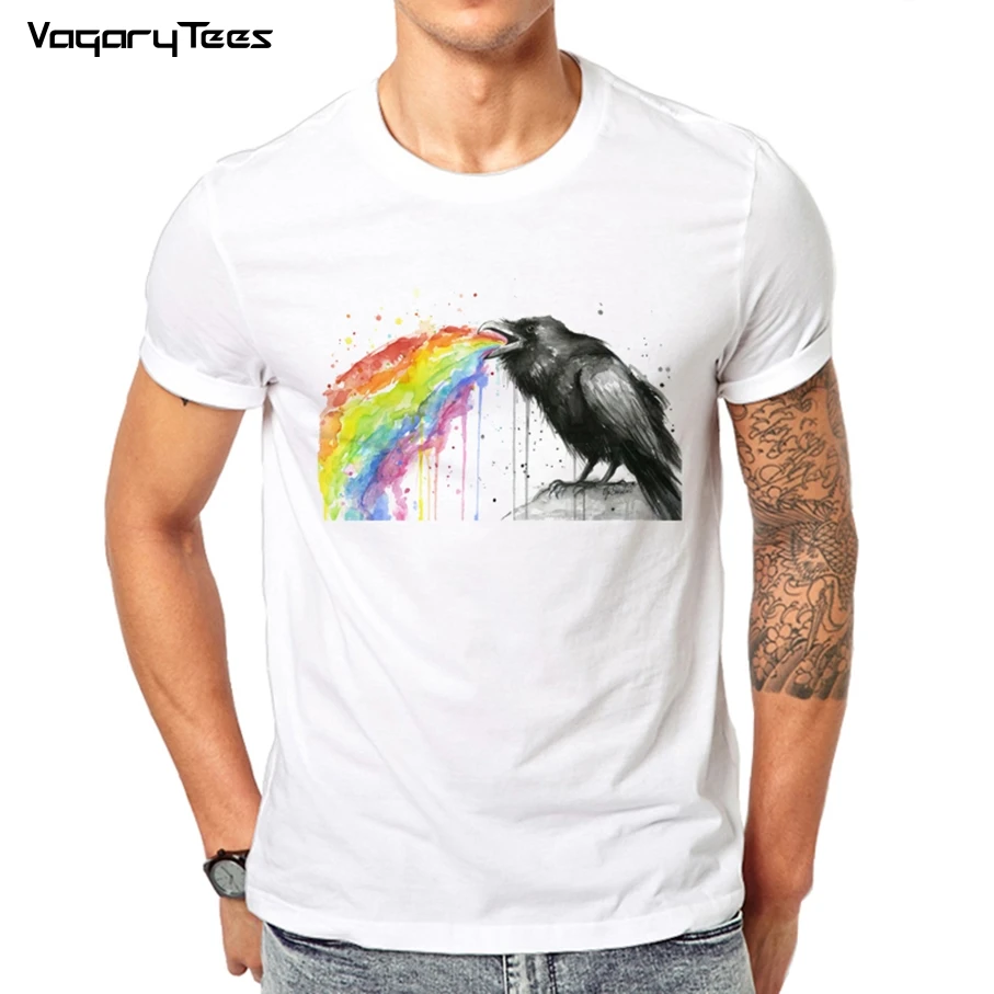 New Brand Vomit Rainbow Funny T Shirt Summer Fashion Rainbow Raven/Cat Print T Shirt men Tee Shirt Casual Cool Short Sleeve Tops
New Brand Vomit Rainbow Funny T Shirt Summer Fashion Rainbow Raven/Cat Print T Shirt men Tee Shirt Casual Cool Short Sleeve Tops