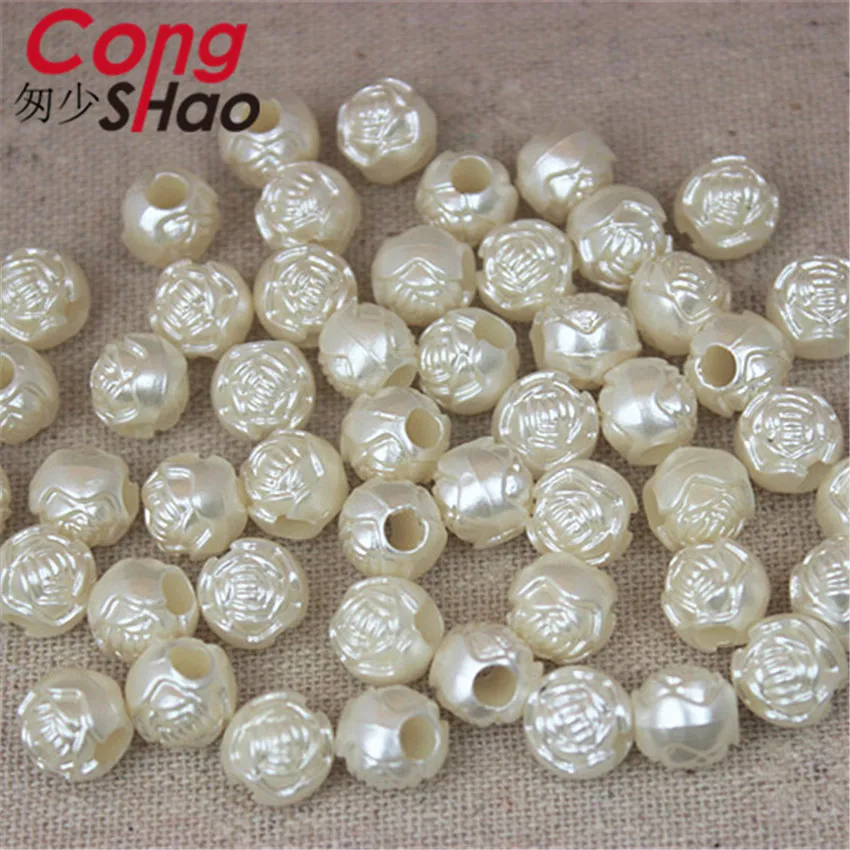 Cong Shao 300pcs 10mm Round Rose Flowers ABS Pearl Imitation Pearls Garment Beads Big Spacer For Jewelry Making DIY Costume CS20
Cong Shao 300pcs 10mm Round Rose Flowers ABS Pearl Imitation Pearls Garment Beads Big Spacer For Jewelry Making DIY Costume CS20
