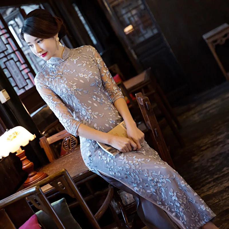 New Chinese Style Cheongsam Lady Sexy Long Cheongsam Embroidery Elegant Qipao Dresses for Women Evening Dress Qipao
New Chinese Style Cheongsam Lady Sexy Long Cheongsam Embroidery Elegant Qipao Dresses for Women Evening Dress Qipao