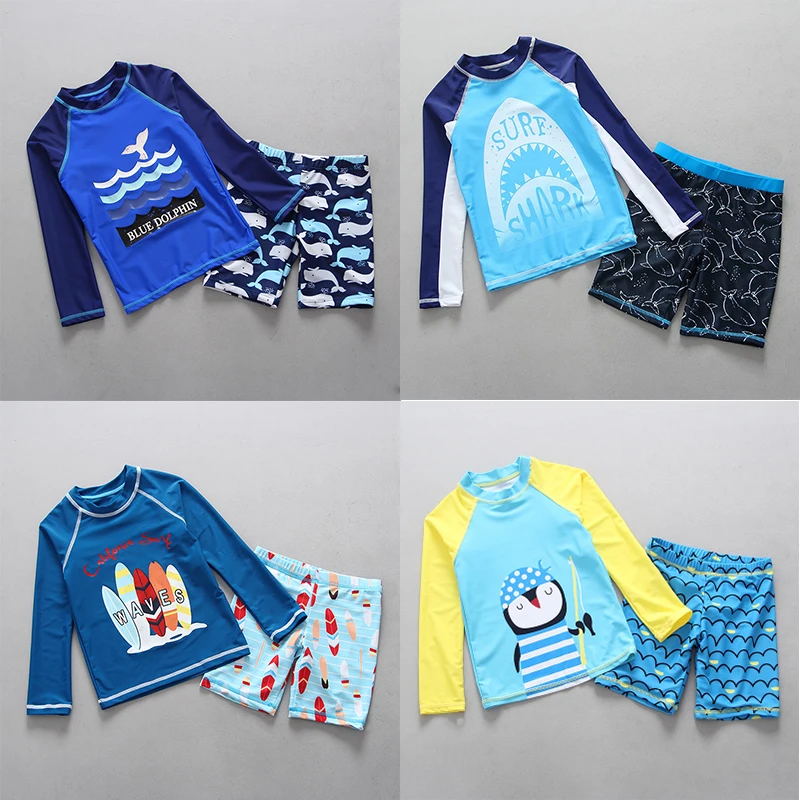 Children's Swimwear Long Sleeve UPF50+ Beach Sunscreen Kids Surfing Swimsuit Lovely Cartoon Two Piece Toddler Boys Bathing Suits
Children's Swimwear Long Sleeve UPF50+ Beach Sunscreen Kids Surfing Swimsuit Lovely Cartoon Two Piece Toddler Boys Bathing Suits