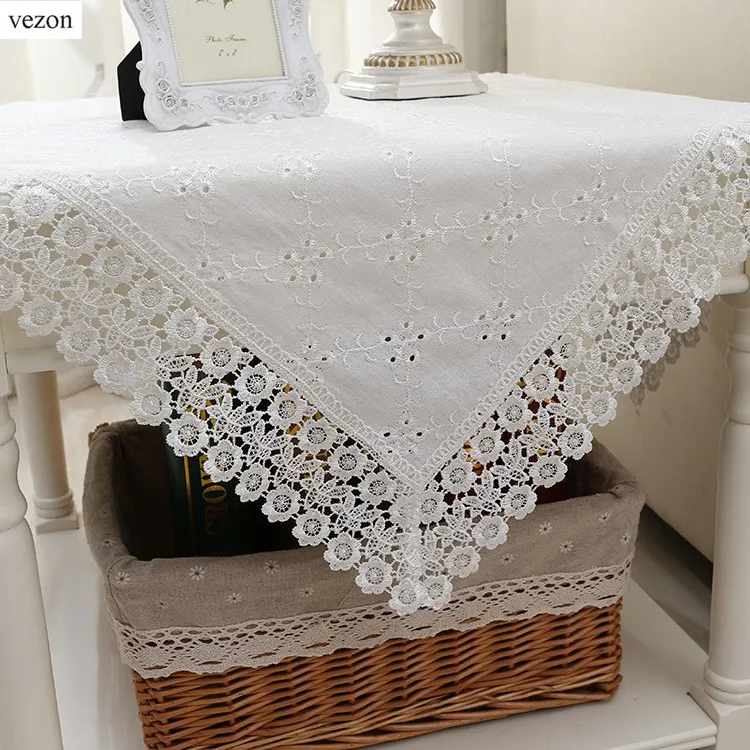 vezon Elegant Cotton Lace Tablecloth Wedding Pastoral Table Cloth Cover Overlay Home Towel Decor Textiles
vezon Elegant Cotton Lace Tablecloth Wedding Pastoral Table Cloth Cover Overlay Home Towel Decor Textiles