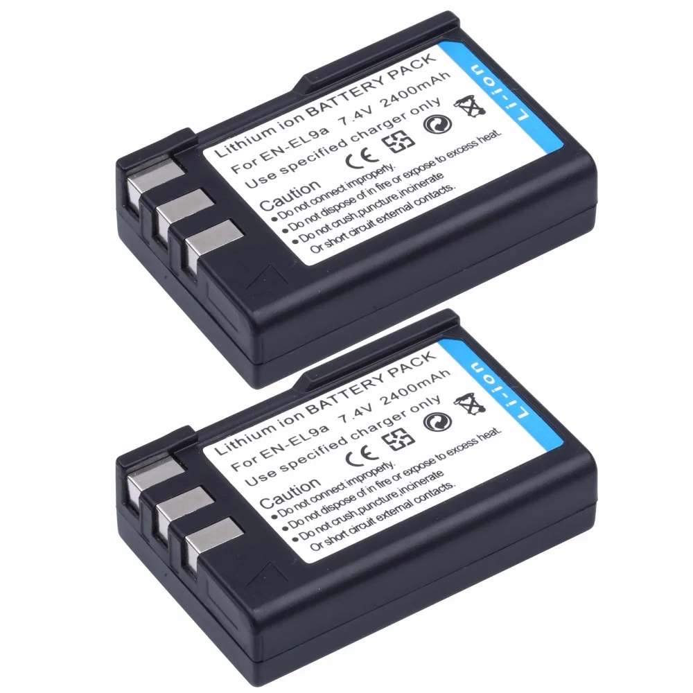 

2Pcs Probty EN-EL9 EN EL9 EL9a ENEL9 Battery for Nikon D700 D300 D100 D3000 D5000 D5100 D80 D60 D70s D70 D50 D40X D40 Cameras