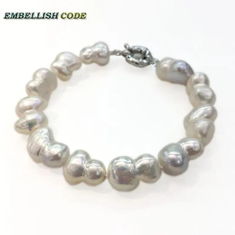 selling well bracelet Baroque style Irregular Peanut shape real freshwater pearls bangle with knots white fine jewelry Special
selling well bracelet Baroque style Irregular Peanut shape real freshwater pearls bangle with knots white fine jewelry Special