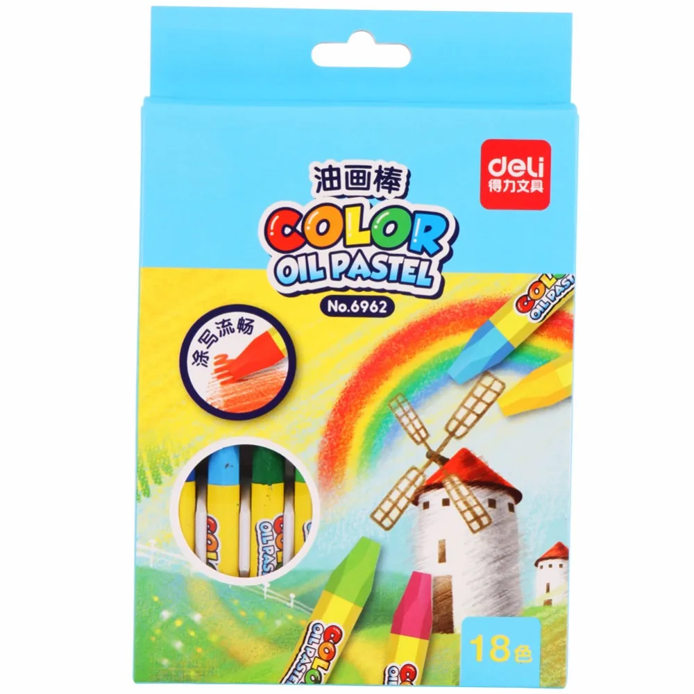 

18 Pcs/Pack Cute Colorful 18-Color Hexagonal-Head Oil Pastel for School Stationery & Office