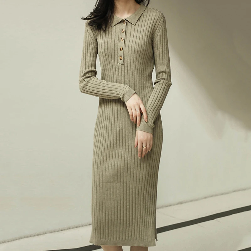 New Autumn Winter Women Slim Knitted Sweater Wool Solid Long Knitwear Lateral Forking Outerwear [Polo Collar Elegant Sexy Lady
New Autumn Winter Women Slim Knitted Sweater Wool Solid Long Knitwear Lateral Forking Outerwear [Polo Collar Elegant Sexy Lady