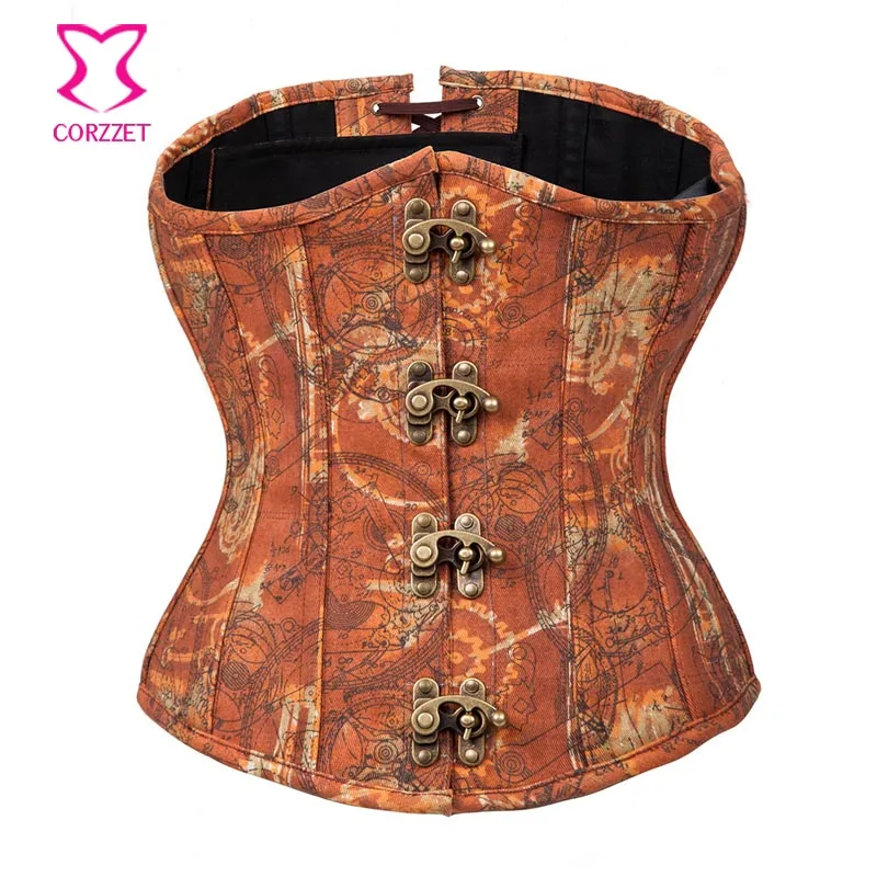Brown Vintage Gothic Waist Trainer Corsets Steampunk Corselet Underbust Corset Steel Boned Waist Cincher Sexy Korsett For Women
Brown Vintage Gothic Waist Trainer Corsets Steampunk Corselet Underbust Corset Steel Boned Waist Cincher Sexy Korsett For Women