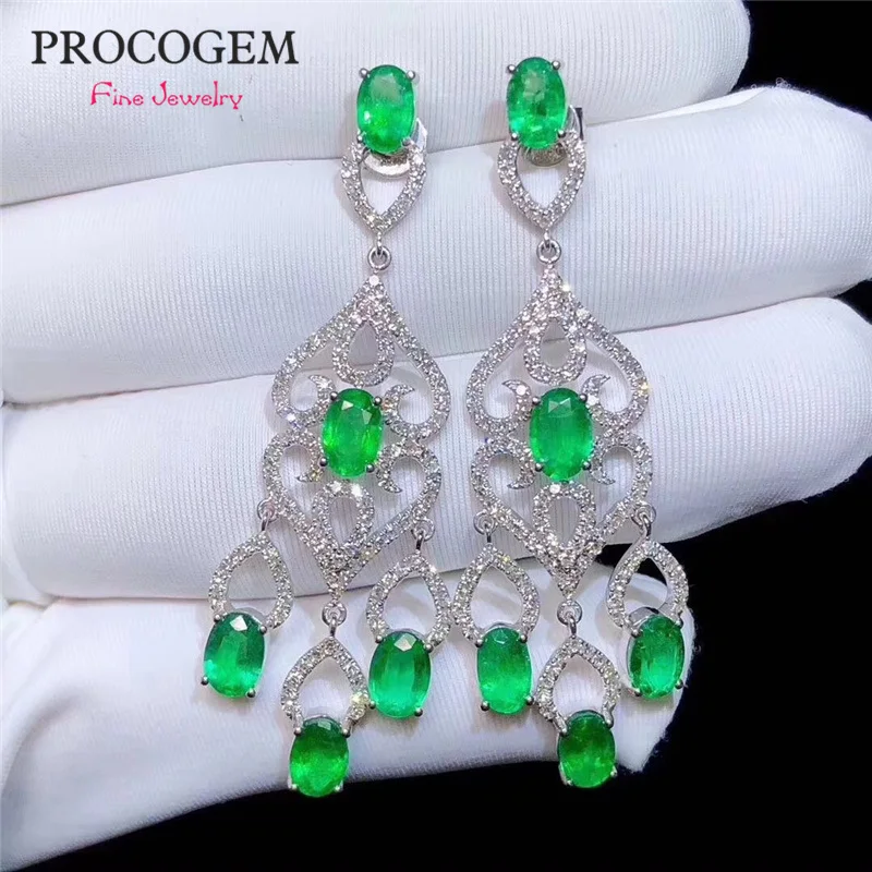 Luxurious Natural Emerald Drop Earrings for Women Party Genuine gemstones White Gold color Fine jewelry 925 Sterling Silver #445
Luxurious Natural Emerald Drop Earrings for Women Party Genuine gemstones White Gold color Fine jewelry 925 Sterling Silver #445