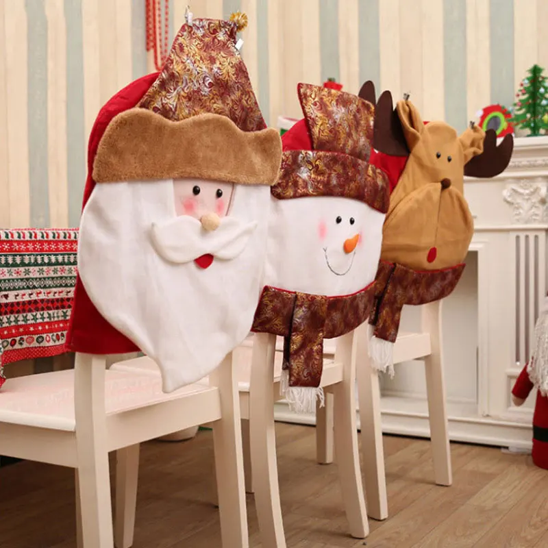 Фото Чехлы для стула 1 шт. Рождественский Декор чехол кресла дома - купить