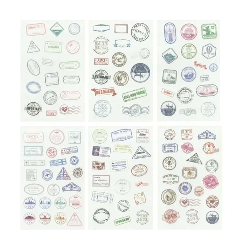 6 Sheets Retro Postmark Decorative Washi Stickers Scrapbooking Stick Label Diary Stationery Album Stickers
6 Sheets Retro Postmark Decorative Washi Stickers Scrapbooking Stick Label Diary Stationery Album Stickers