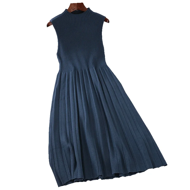 Fashion Women Knitted Dresses Elegant Autumn Winter Retro High Neck Long Thick Dress Sweater Sleeveless long A-Line Robe Dress
Fashion Women Knitted Dresses Elegant Autumn Winter Retro High Neck Long Thick Dress Sweater Sleeveless long A-Line Robe Dress