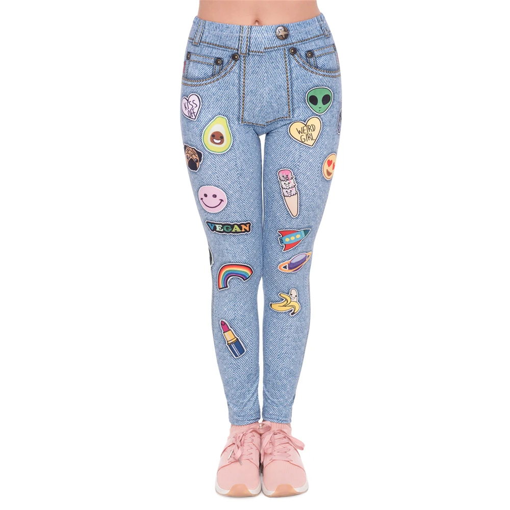 Fashion leggins mujer Light Blue Jeans With Patches Printing legging sexy feminina leggins fitness Woman Pants workout leggings
Fashion leggins mujer Light Blue Jeans With Patches Printing legging sexy feminina leggins fitness Woman Pants workout leggings