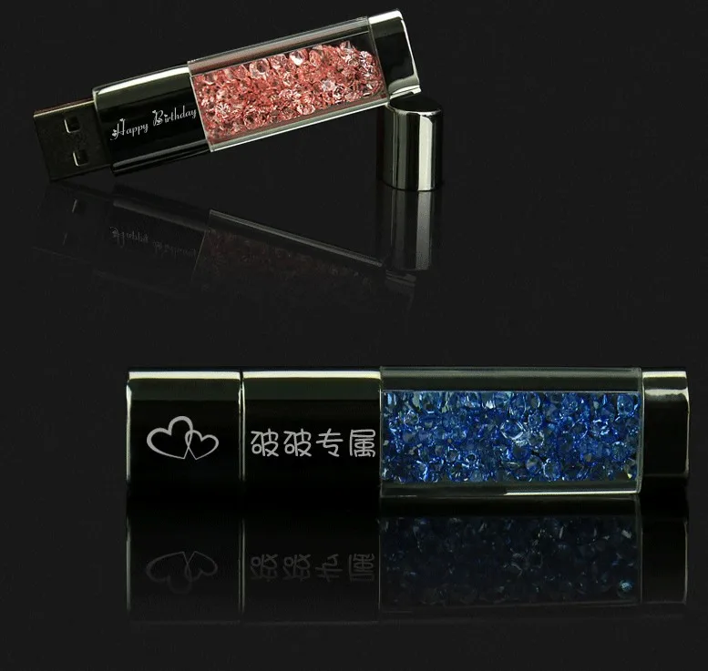 Новый Пользовательский логотип флеш накопитель алмазный usb 4 ГБ 8 16 32 карта памяти