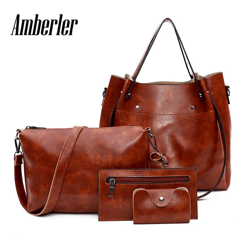 Женская сумка из искусственной кожи Amberler, набор из 4 предметов, сумка известного бренда, Вместительная женская сумка через плечо, женская сумка-тоут
Женская сумка из искусственной кожи Amberler, набор из 4 предметов, сумка известного бренда, Вместительная женская сумка через плечо, женская сумка-тоут