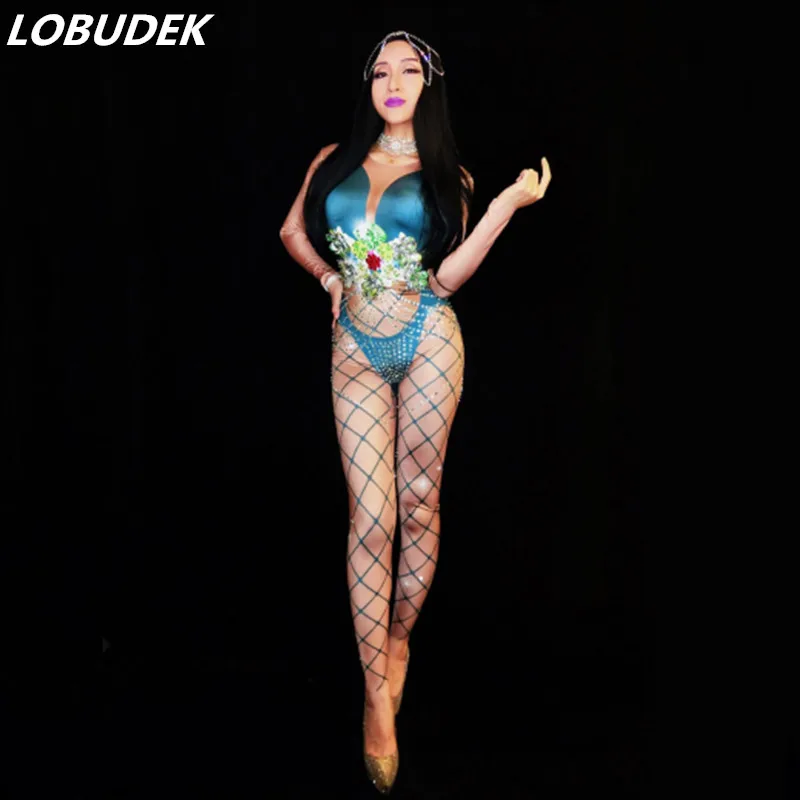Sexy stretch leotard Rompers female costume Shining stone Crystal jumpsuit stage wear Party sexy hosiery Jazz hip-hop nightclub
Sexy stretch leotard Rompers female costume Shining stone Crystal jumpsuit stage wear Party sexy hosiery Jazz hip-hop nightclub