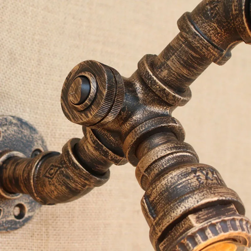 Loft European Retro Steampunk Pipe Wall Lights with switch 2 lights E27 LED wall lamp for bedroom kitchen living room bar
Loft European Retro Steampunk Pipe Wall Lights with switch 2 lights E27 LED wall lamp for bedroom kitchen living room bar