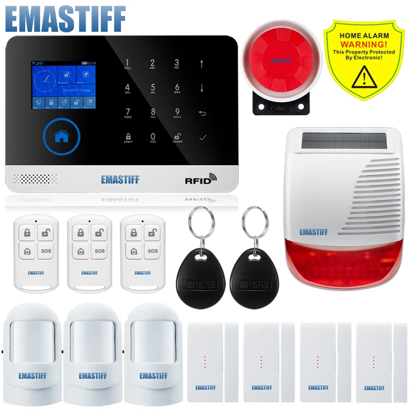 

Free shipping.WIFI Alarm System Android IOS APP Alarmas With Home Security Intruder Alarm Kits Wireless Solar Powered Strobe