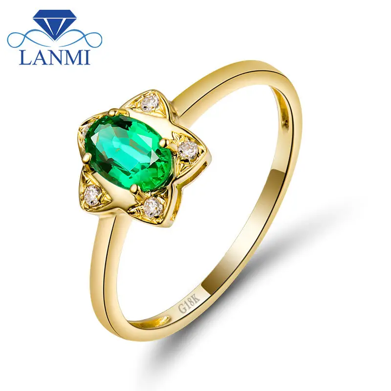 Solid 18K Yellow Gold Columbian Emerald Ring 750 Gold Diamond Wedding Fine Jewelry For Sale
Solid 18K Yellow Gold Columbian Emerald Ring 750 Gold Diamond Wedding Fine Jewelry For Sale