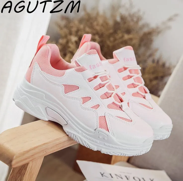 AGUTZM 2019 Ulzzang модные кроссовки женские дышащие сетчатые туфли Tenis платформа Feminino