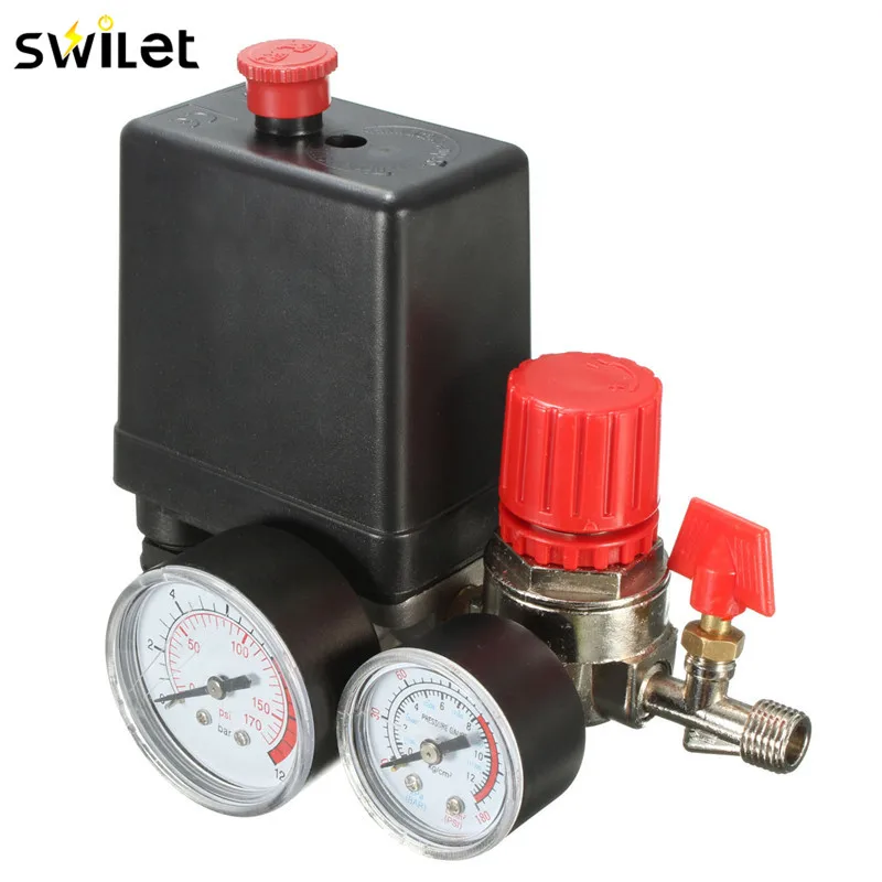 7.25-125 PSI Air Compressor Pressure Switch Control AC 15A 240V Four Holes Adjustable Air Regulator
7.25-125 PSI Air Compressor Pressure Switch Control AC 15A 240V Four Holes Adjustable Air Regulator