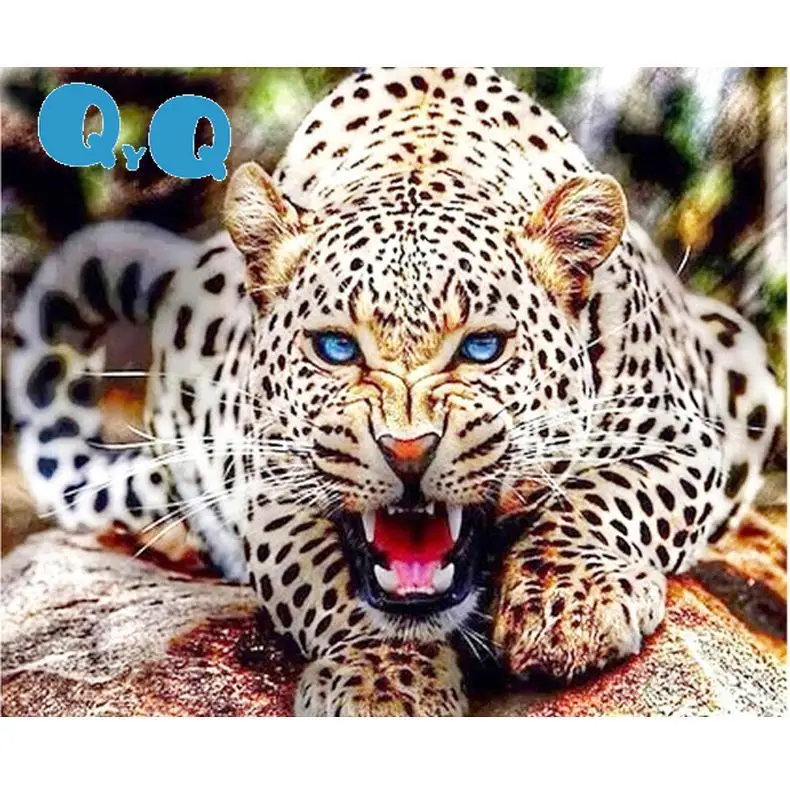5D DIY полный алмазов картина животных leopard вышивка крестиком Стразы фотографии