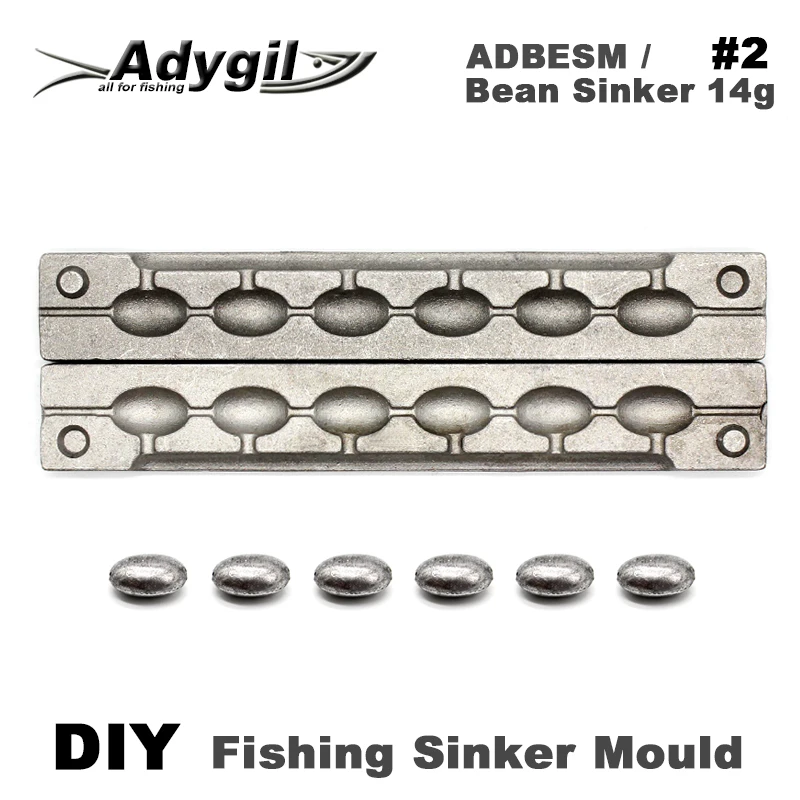 Форма для грузиков бобов adyil DIY ADBESM/#2 14 г 6 полостей|Рыболовные снасти| |