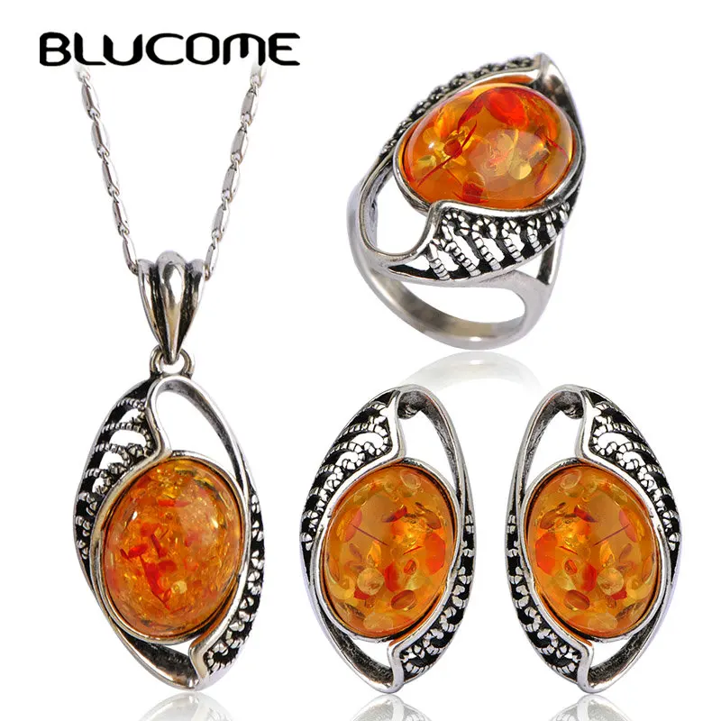 Blucome Latest Orange Oval Jewelry Sets Women Bridal Wedding Engagement Earrings Necklace Ring Set 2017 Vintage Style Bijoux
Blucome Latest Orange Oval Jewelry Sets Women Bridal Wedding Engagement Earrings Necklace Ring Set 2017 Vintage Style Bijoux