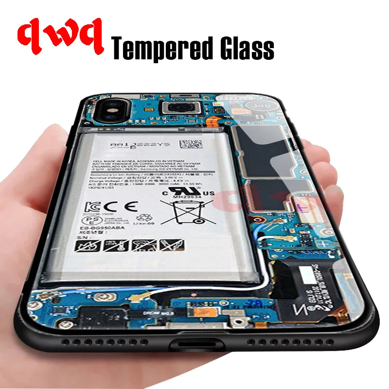 Роскошный чехол для телефона из закаленного стекла Apple iphone X Xr Xs Max цветной