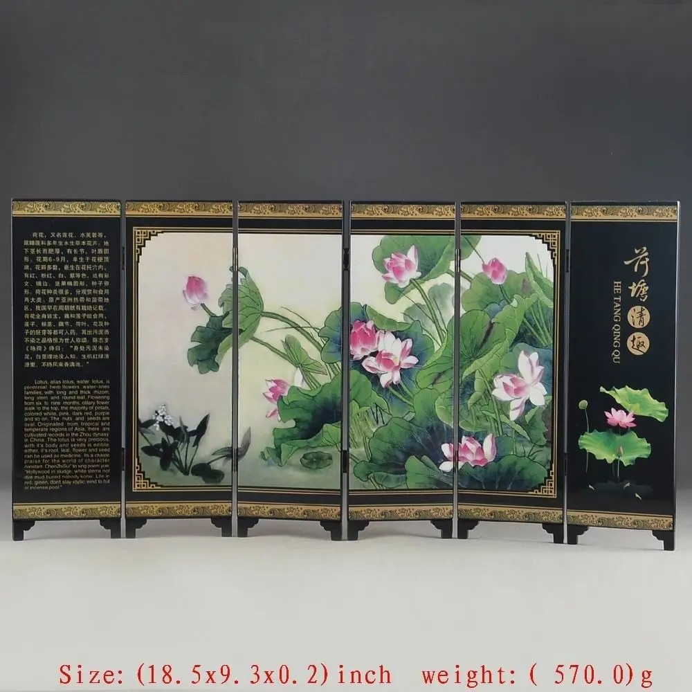 (Mini) Exquisite Chinese Classical Lacquer Painted with Beautiful Lotus Folding Screen
(Mini) Exquisite Chinese Classical Lacquer Painted with Beautiful Lotus Folding Screen