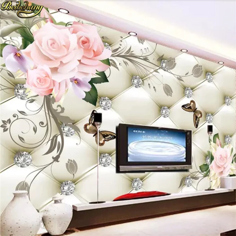 beibehang Custom 3D Mural Wallpaper European Style Rose Flower Pattern Diamonds Wall Painting Living Room TV Background Leather
beibehang Custom 3D Mural Wallpaper European Style Rose Flower Pattern Diamonds Wall Painting Living Room TV Background Leather