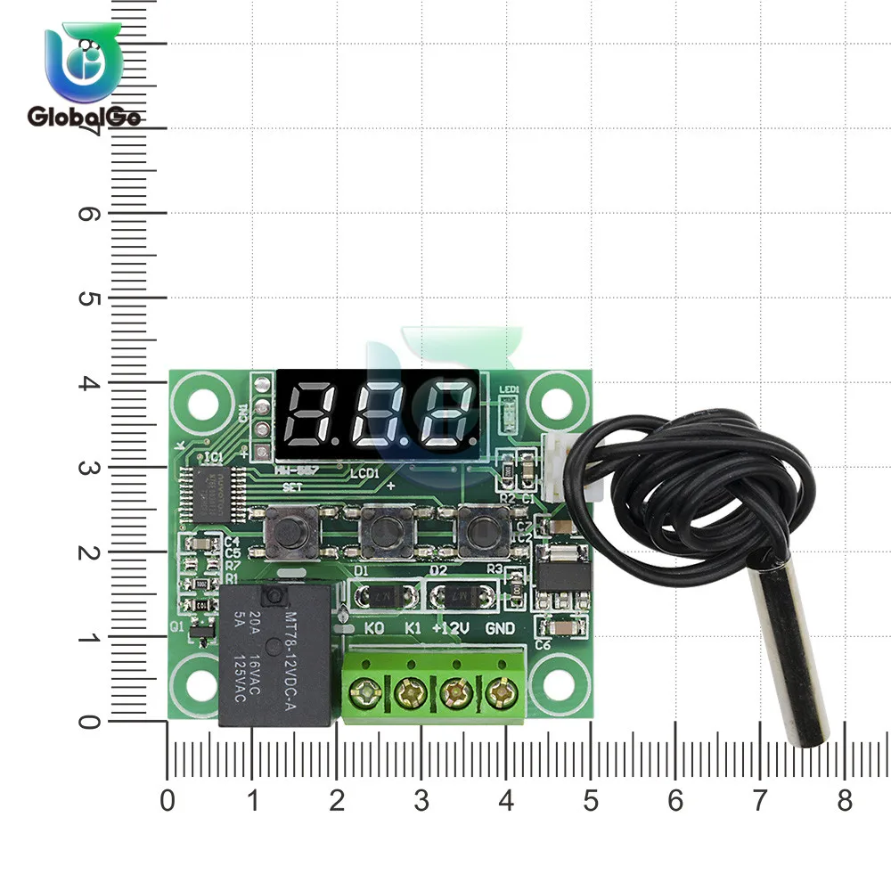 W1209 Thermostat + Case DC 12V -50-100C Digital Temperature Controllear Temperature Control Sensor Switch 20A Relay
W1209 Thermostat + Case DC 12V -50-100C Digital Temperature Controllear Temperature Control Sensor Switch 20A Relay