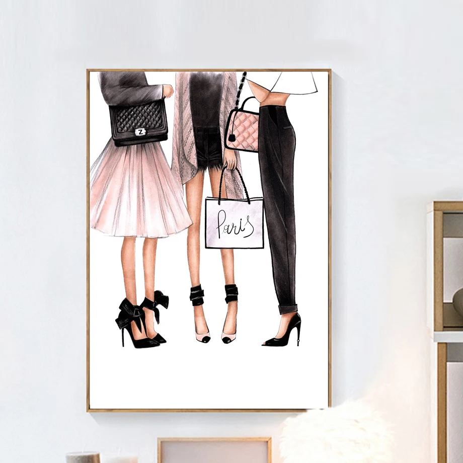 Fashion Girl Handbag Heels Logo Super Model Art Canvas Painting Nordic Posters And Prints Wall Pictures For Living Room Decor
Fashion Girl Handbag Heels Logo Super Model Art Canvas Painting Nordic Posters And Prints Wall Pictures For Living Room Decor