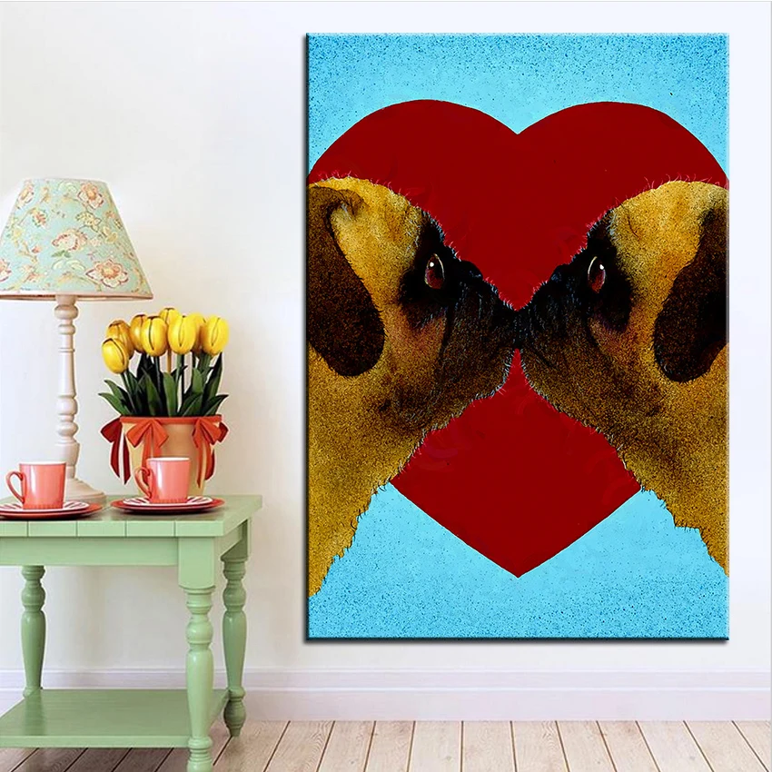 Large size Printing Oil Painting pugs and kisses Wall painting Wall Art Decoration Picture For Living Room painting No Frame
Large size Printing Oil Painting pugs and kisses Wall painting Wall Art Decoration Picture For Living Room painting No Frame