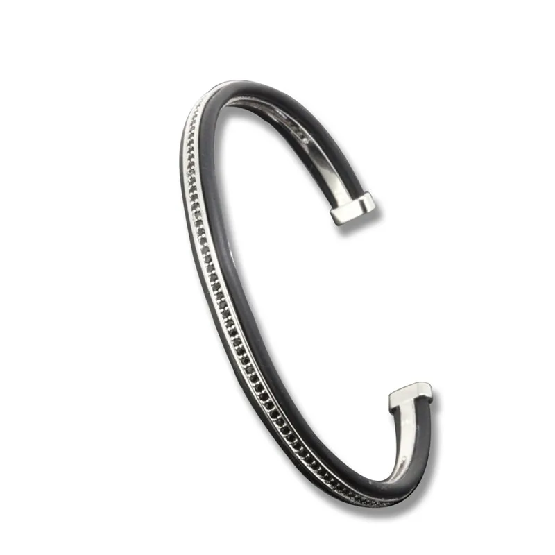 Fashion Bangles Waterproof Cuff Bracelet Micro Pave Black Zirconia Leather Bangle Luxury Adjustable Size for Men Women
Fashion Bangles Waterproof Cuff Bracelet Micro Pave Black Zirconia Leather Bangle Luxury Adjustable Size for Men Women