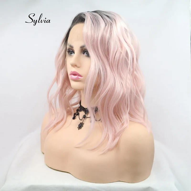 Sylvia Ombre Pink Short Wavy Wigs Side Part With Dark Roots Lace Front Wigs Heat Resistant Fiber Synthetic Hair Wigs For Women
Sylvia Ombre Pink Short Wavy Wigs Side Part With Dark Roots Lace Front Wigs Heat Resistant Fiber Synthetic Hair Wigs For Women