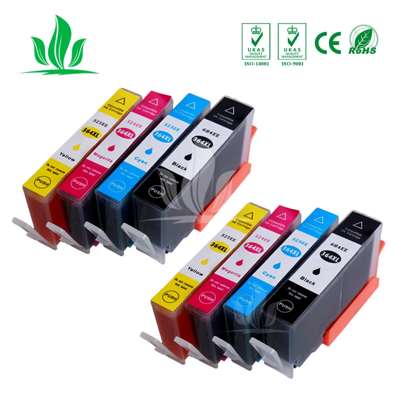 8 шт. 364XL чернильный картридж совместимый для HP364 364 XL Photosmart беспроводной B109a B109d B109f