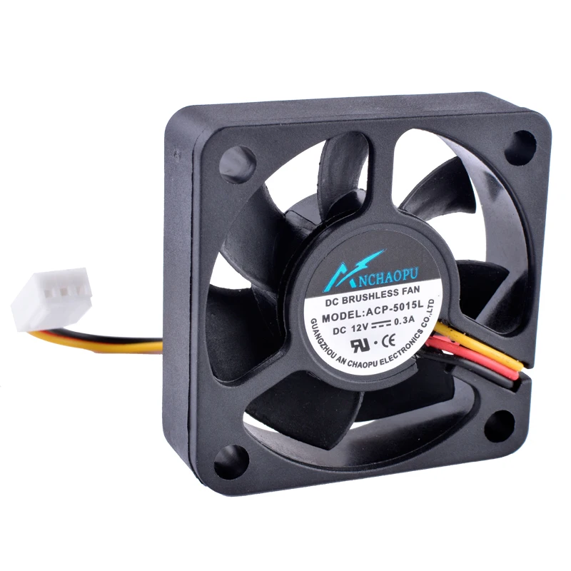 ANCHAOPU 5015 50mm fan 50x50x15mm 12V 0.30A 5cm 3 lines Computer CPU small cooling fan
ANCHAOPU 5015 50mm fan 50x50x15mm 12V 0.30A 5cm 3 lines Computer CPU small cooling fan