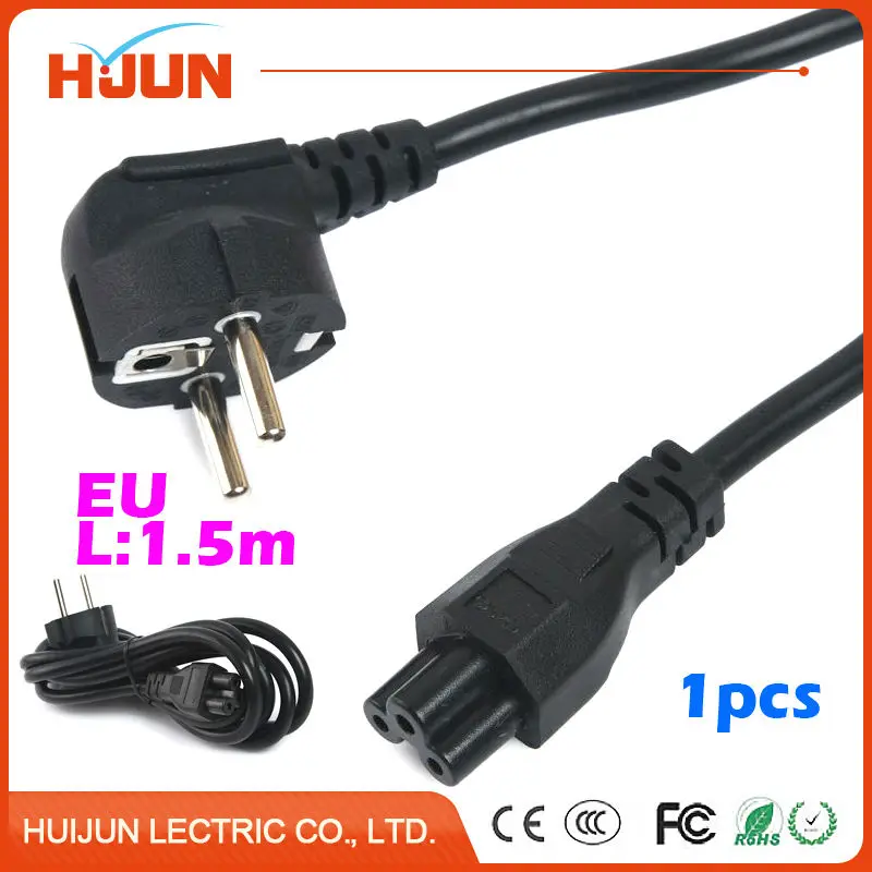 1pc 1.5m Power Cord Cable EU 2-Prong Laptop AC Plug Adapter Lead 2 Pin Plum Blossom Tail
1pc 1.5m Power Cord Cable EU 2-Prong Laptop AC Plug Adapter Lead 2 Pin Plum Blossom Tail