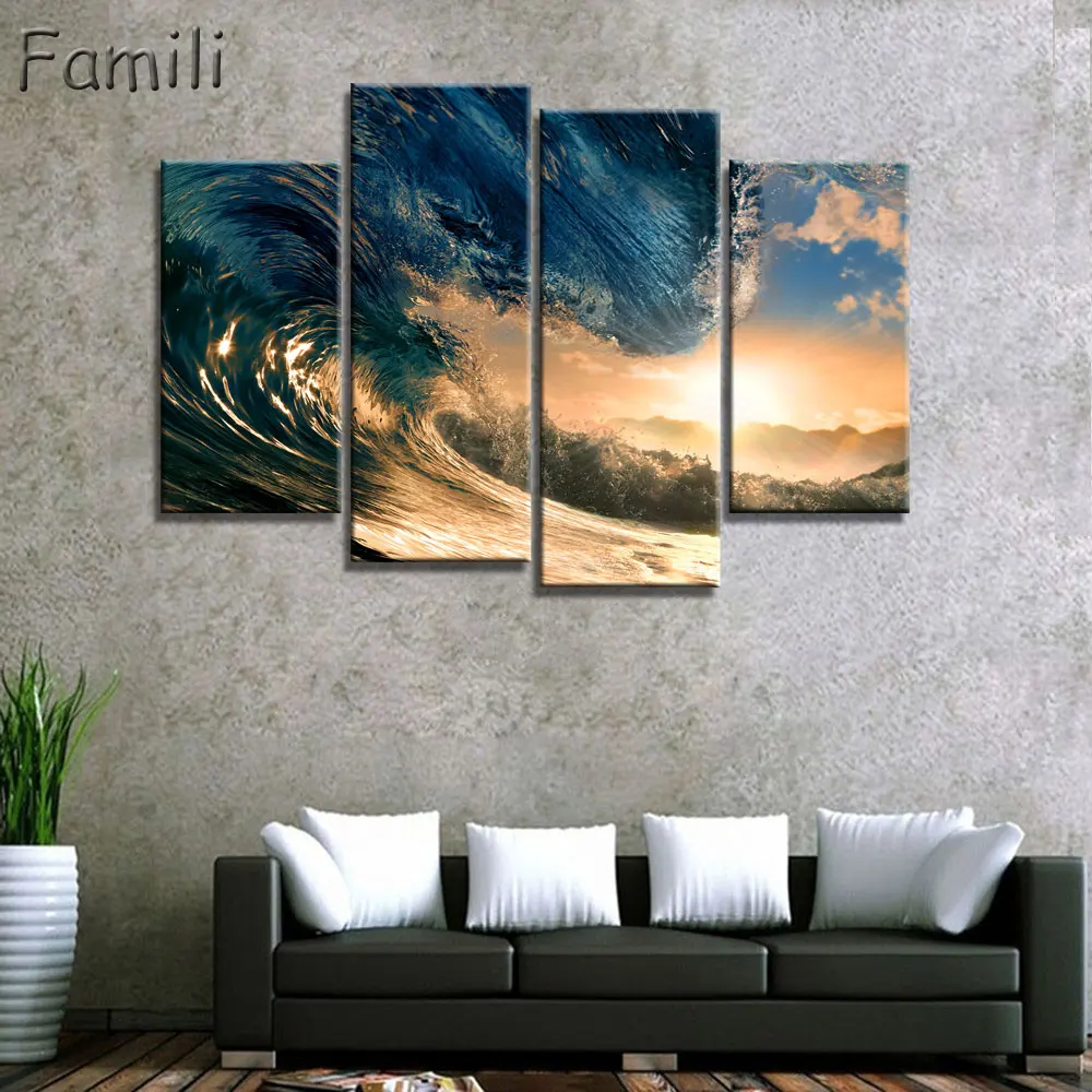 New 4Pcs/set canvas art HD Sea Wave Canvas Paintings Wall Art Home Decoration for home Canvas Oil Painting For Living Room
New 4Pcs/set canvas art HD Sea Wave Canvas Paintings Wall Art Home Decoration for home Canvas Oil Painting For Living Room