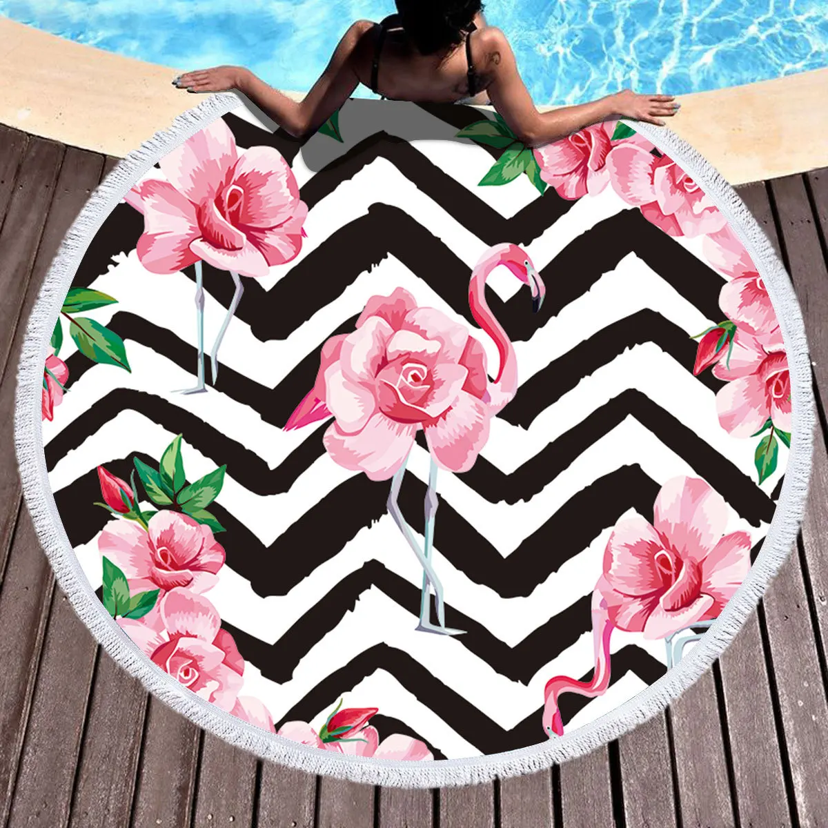 Custom Print Fashion Flamingo 450G Round Beach Towel with Tassels Microfiber 150cm Picnic Blanket Mat Tapestry
Custom Print Fashion Flamingo 450G Round Beach Towel with Tassels Microfiber 150cm Picnic Blanket Mat Tapestry