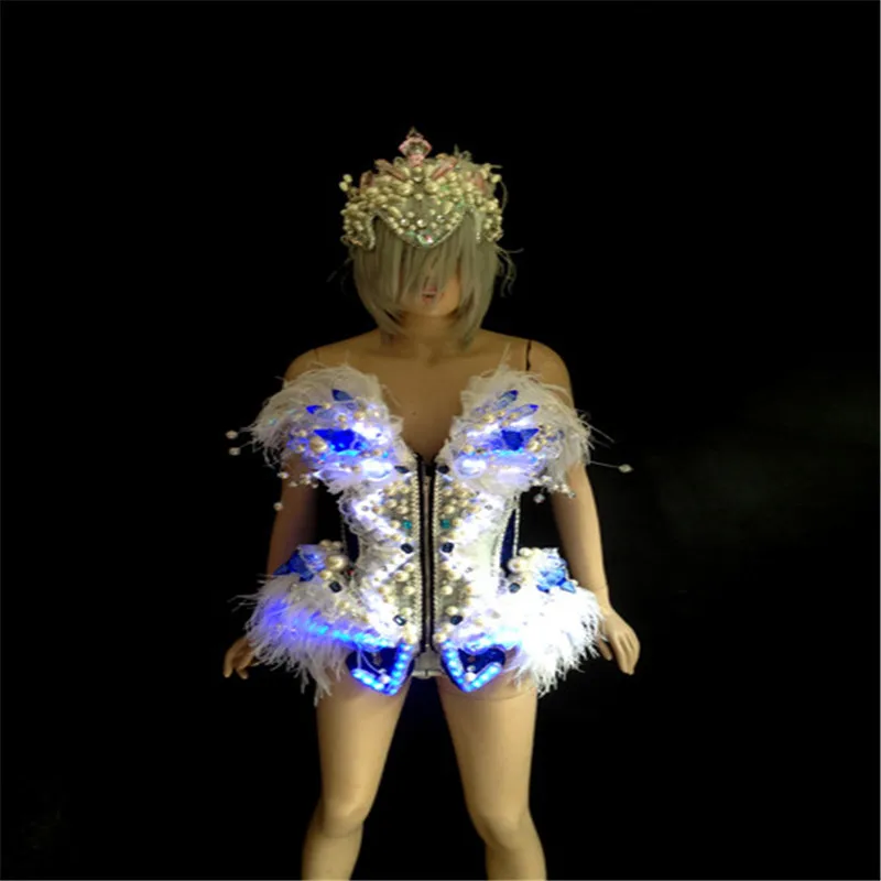 WX07 Ballroom dance sexy women bodysuit dress tassel stage led light costumes glowing luminous cloth performance wears cosplay
WX07 Ballroom dance sexy women bodysuit dress tassel stage led light costumes glowing luminous cloth performance wears cosplay