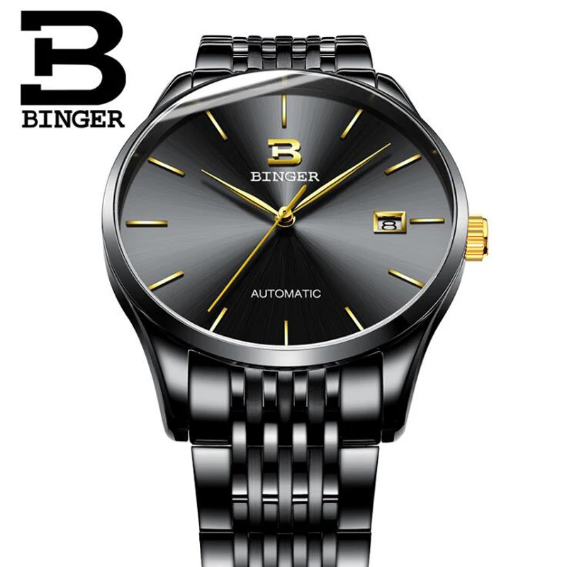 BINGER Luxury Brand Ultra-thin 10MM Design Mens Watches Black Waterproof Automatic mechanical Watch For Men Sport Male Clock
BINGER Luxury Brand Ultra-thin 10MM Design Mens Watches Black Waterproof Automatic mechanical Watch For Men Sport Male Clock