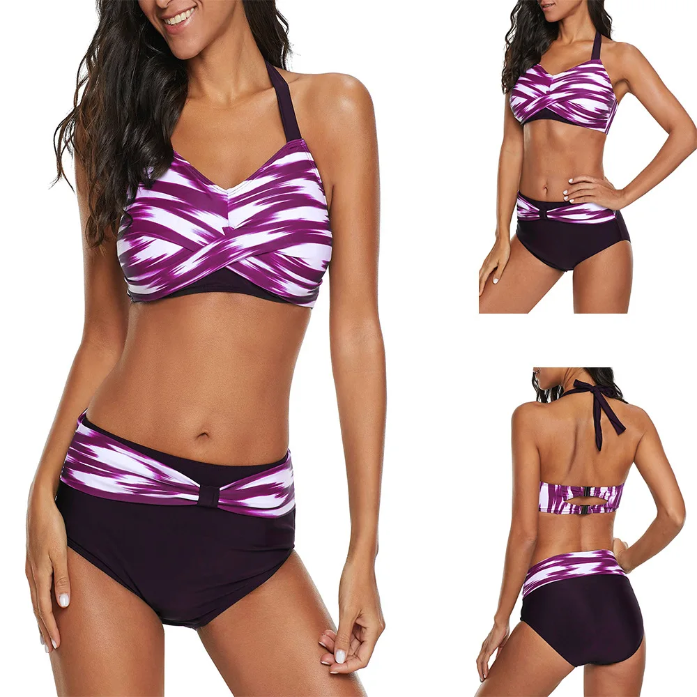 Gradient Striped Printed Women Summer Bikini Set 2019 Sexy Bandage Swimsuit Halter Top Bikinis Big Size XL 3XL 4XL Swimming Suit
Gradient Striped Printed Women Summer Bikini Set 2019 Sexy Bandage Swimsuit Halter Top Bikinis Big Size XL 3XL 4XL Swimming Suit
